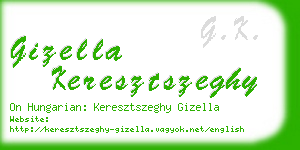 gizella keresztszeghy business card